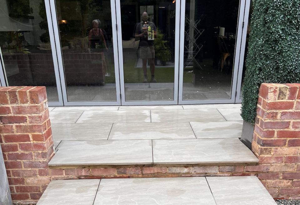 Large porcelain patio Attleborough - Porcelain Steps